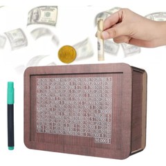 Cash Vault Wooden Savings Box, Wooden Cash Saver Money Saving Box With Countdown
