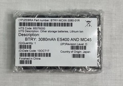 Zebra BTRY-MCXX-3080-01R Black 3080mAh Lithium-Ion Battery Pack For Zebra ES400