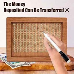 Money Box Handmade Reusable Piggy Bank Crafts Wooden Cash Box Storage -$10,000