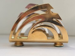 Argento Silver Gold Tone Napkin Holder Made In Italy
