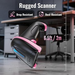 1D Barcode Scanner Wireless USB Wired Handheld Reader Pink Tera 5100