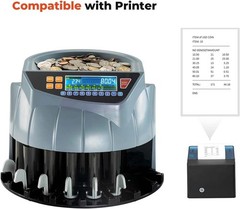 Coin Counter Machine, Coin Sorter Machine, 1¢, 5¢, 10¢, 25¢, 50¢ and Dollar, 25