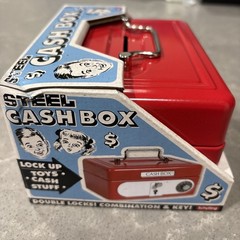 Steel Cash Box with Double Locks Combination & Key New