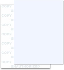 Pack of 100 Blue Security Paper 8.5” x 11” – Anti-Copy & Fraud Prevention