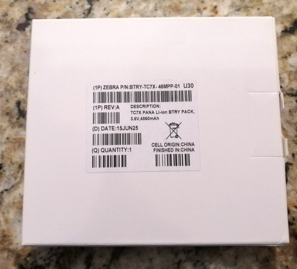 Zebra Battery 1PBTRY-TC7X-46MPP-01 Mah Li-Ion Powerprecision Plus Battery