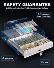 Electronic POS Cash Register with Drawer – PYY 48-Key Dual Display Retail System