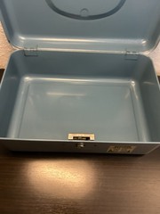 Vintage Standard Federal Savings Silver Metal Cash/Utility Box Free Shipping