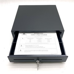 APG Vasario Cash Drawer VB320-BL1616 Lock #435 Ethernet Connect w/Keys Open Box