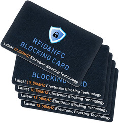 5 Pack RFID Blocking Cards, NFC Contactless Bank Debit Credit Card Protector