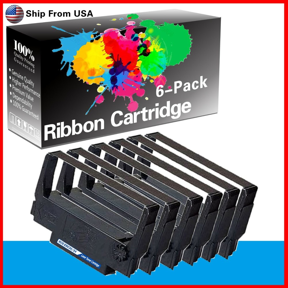 6PCS Purple Compatible ERC-30 34 38 ERC30 Ribbon for TM-U200A