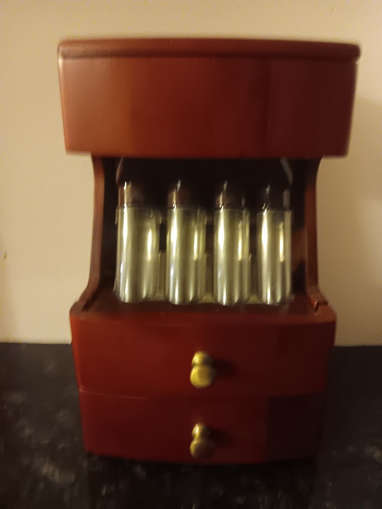 MAGNIF Deluxe Coin Sorter Wood CLASSIC CHERRY Box Lid Tubes Drawers