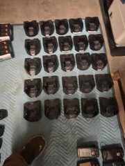 large lot of Janam barcode handheld scanners XP20W XM66W charging stations docks