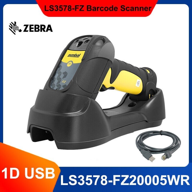 Symbol LS3578-FZ20005WR 1D USB Rugged Wireless Bluetooth Barcode Scanner w/ PSU