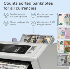 Safescan 2210 Money Counter Machine Counterfeit Detection Multi-Currencies
