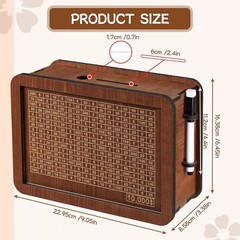 Cash Vault Wooden Savings Box, Wooden Cash Saver Money Saving Box With Countdown