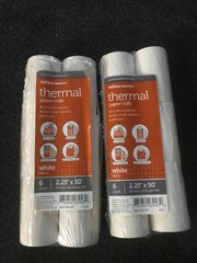 2 Packs of 6 Office Depot 359-247 White BPA Free Thermal Paper Rolls 2.25″ X 50′