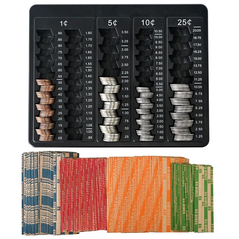 L LIKED 1PCS Black Coin Counter Tray -Change Counter Coin Counting and Sorting T