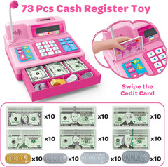 Calculator Cash Register Toy Gift for Kids Age 3, 4, 5, 6, 7, 8+ Year Old, 103 P