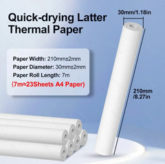 1pc White A4 Thermal Paper Roll 210x30mm Portable Printer BPA Free – NEW