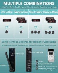 Wireless Calling System 1600+ Feet Restaurant Pager System with 1 Call Number…