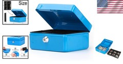 5.9-Inch Waterproof Metal Cash Box with Key Lock – Perfect for Storage & Safety