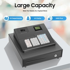 Electronic Cash Register, 39 Keys Raised Keyboard thermal cash register US STOCK