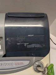 Casio PCR-T2000 Cash Register Thermal Print – Missing Drawer Key UNTESTED