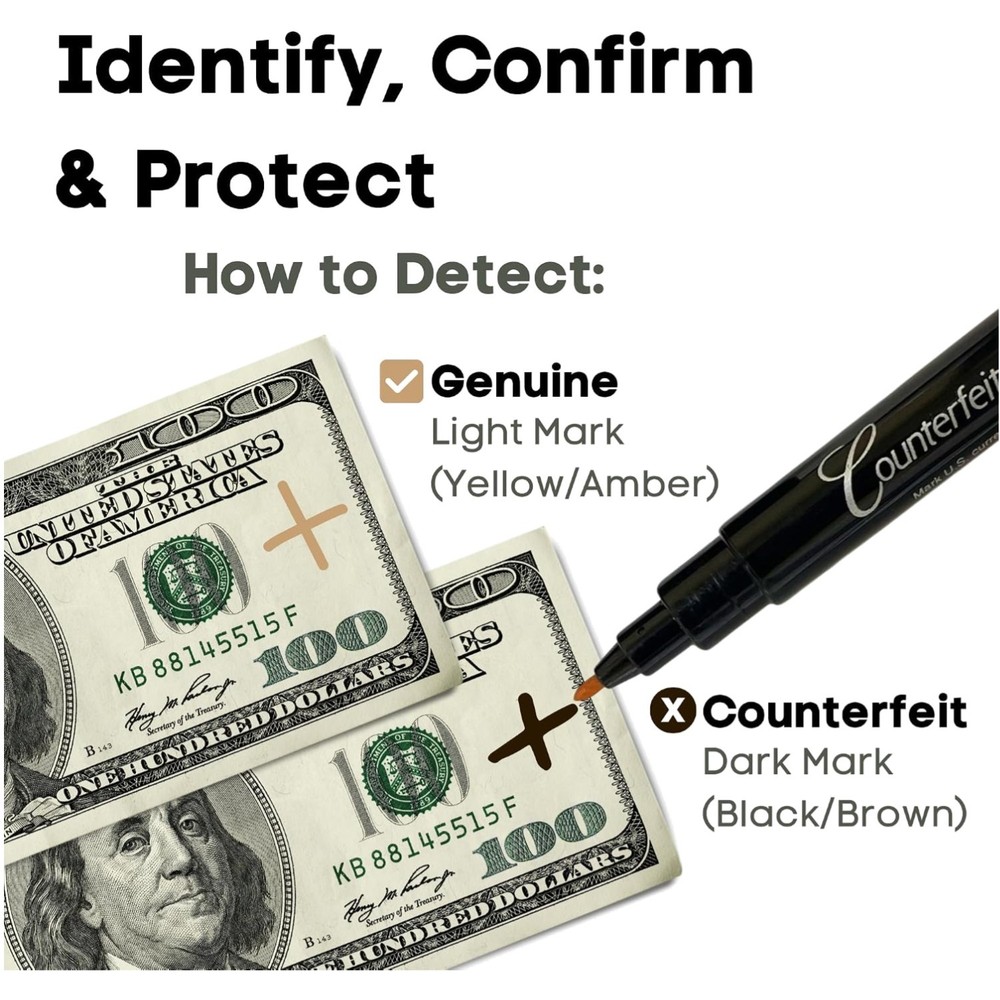 Professional Counterfeit Bill Detection Pens, 50 Pack