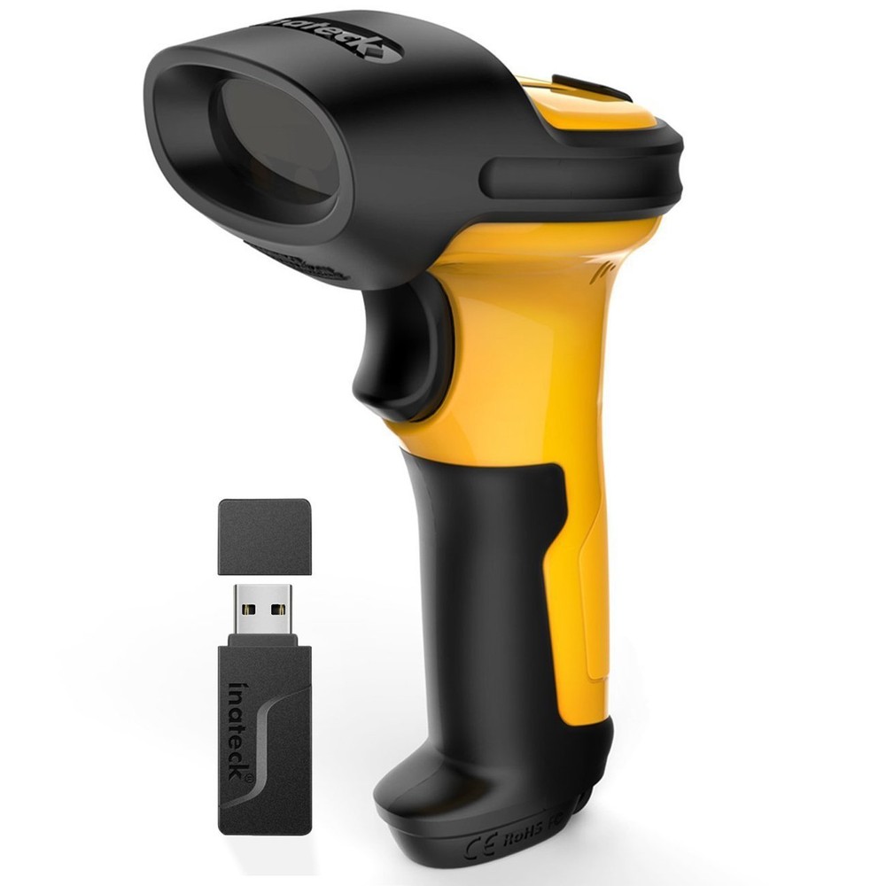 Inateck 1D Barcode Scanner Barcode Reader Wireless 2.4GHz Adapter Auto Scanning