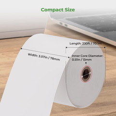 Thermal Paper 3 1/8 X 230Ft, 10 Rolls Receipt Paper Work for Star Micronics TSP1