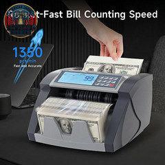 Money Counter Machine Pro with Value Count for Dollar Euro Accurate 110V | Large