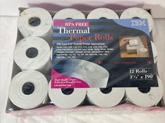IBM Thermal Paper Rolls 3-1/8″ X 190′ – 12 Total Rolls BPA Free
