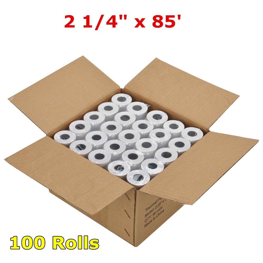 2 1/4″ x 85′ First Data FD130 FD100Ti Thermal Paper 100 Rolls Cash Register Tape