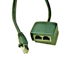 RJ45 Ethernet Splitter/Adapter Cable – 1 Male to 2 Female Port