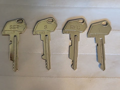 TEC Cash Register Keys Set of 4 – S, SET, REG, 1 5L11 series
