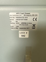 Genuine APG USB Standard Cash Drawer Black VB554A-BL1616 W/ Two Keys