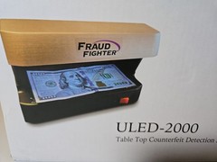 Fraud Fighter ULED-2000 Counterfeit Money Detector UV Bill Checker