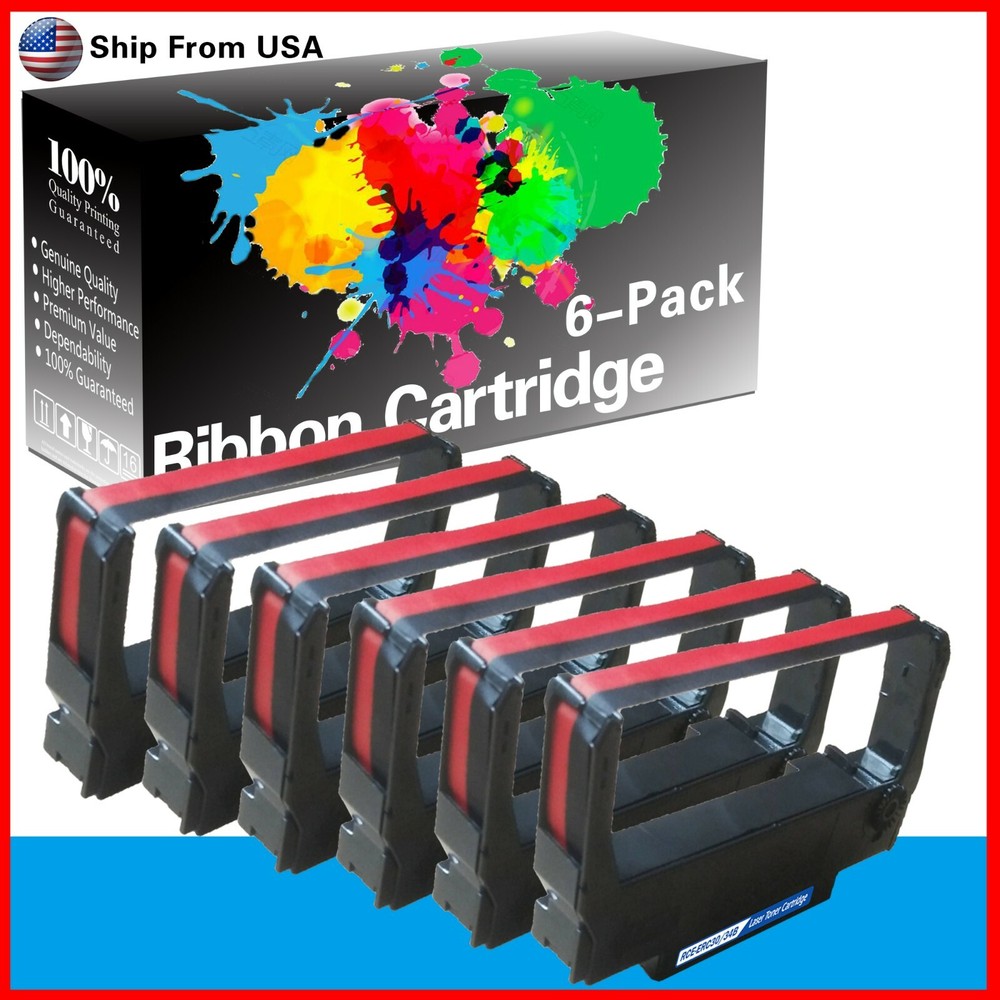 6 PK Epson ERC-30 ERC30 34 38 B/R Ribbon for M52-JB M63-UA M115A M119 M119B