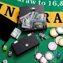 2 Pack Acrylic Money Bank Box for Gambler Winners Portable Safe Casino Money Po