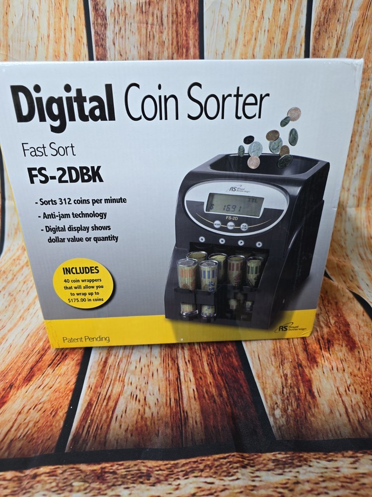 Royal Sovereign Digital 4-Row Electric Coin Sorter FS-4DA Black