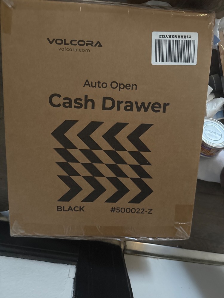 NEW In Box VOLCORA 500022 BLACK Auto Open Cash Register Drawer Commercial