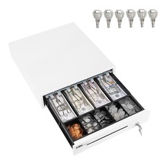 13″ Heavy Duty POS Cash Drawer 4Bill/5Coin, Removable Coin Compartment, 24V, RJ1