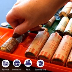 Rolled Coin Storage Organizer 5 Tray Set with Ridges for Loose Coins | Dollar…