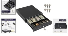 13″ Electronic Cash Register Drawer for Point of Sale (POS) System with 4 Bill 5