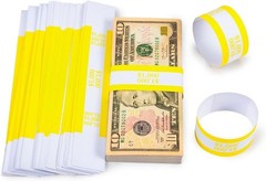 Yellow Currency Band Bundle – 100 Self-Adhesive Straps for $1000 Bills
