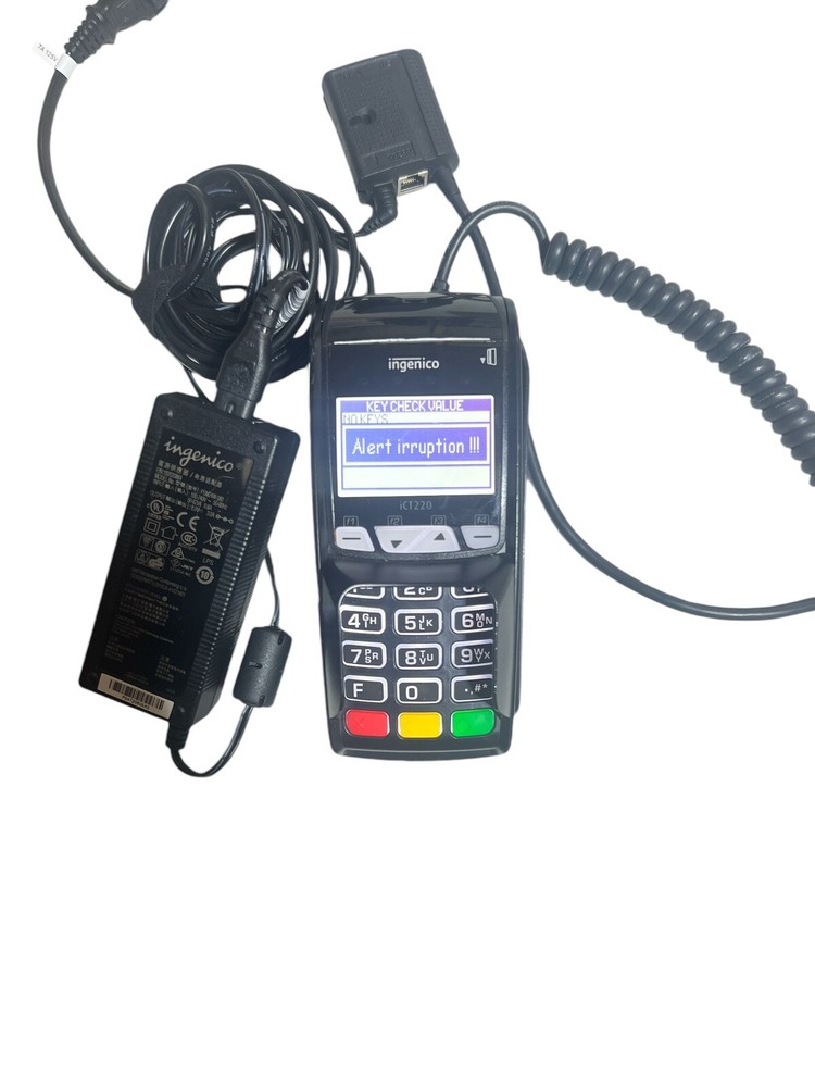 Ingenico iCT220 Credit Card Terminal POS with Power Adapter As Is