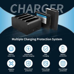 For Zebra TC72 TC70X TC75X Battery Charger Station with Type-C Cable and Adapter