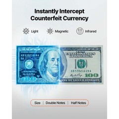 1200 Notes/ Min Cash Counter with Value Count, UV/ MG/ IR Detection, TFT Display