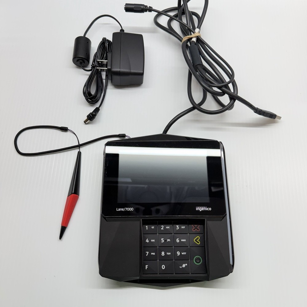 Ingenico Lane/7000 Credit Card Payment Terminal With Stylus And Cable
