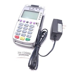 Verifone VX520 CTLS Dual Comm Credit Card POS Machine Silver w/ Adapter Charger